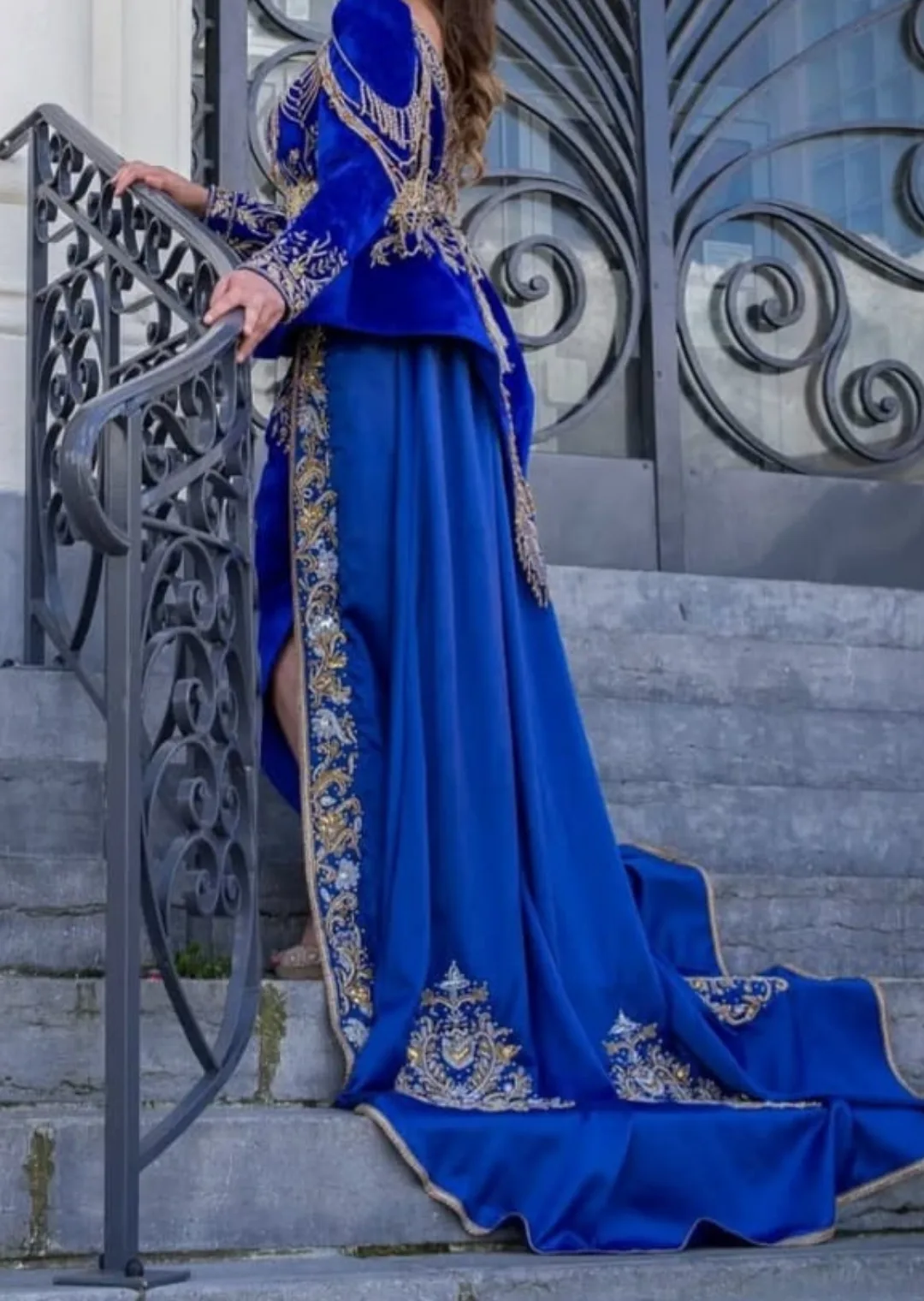 robe orientale mariage tarif negafa bleu