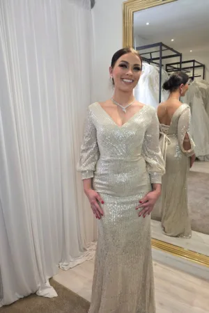 Robe de soirée manches longues