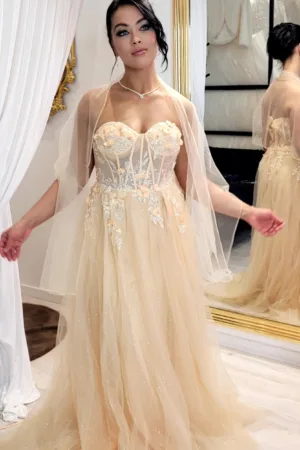 Robe de soirée bustier fleuri