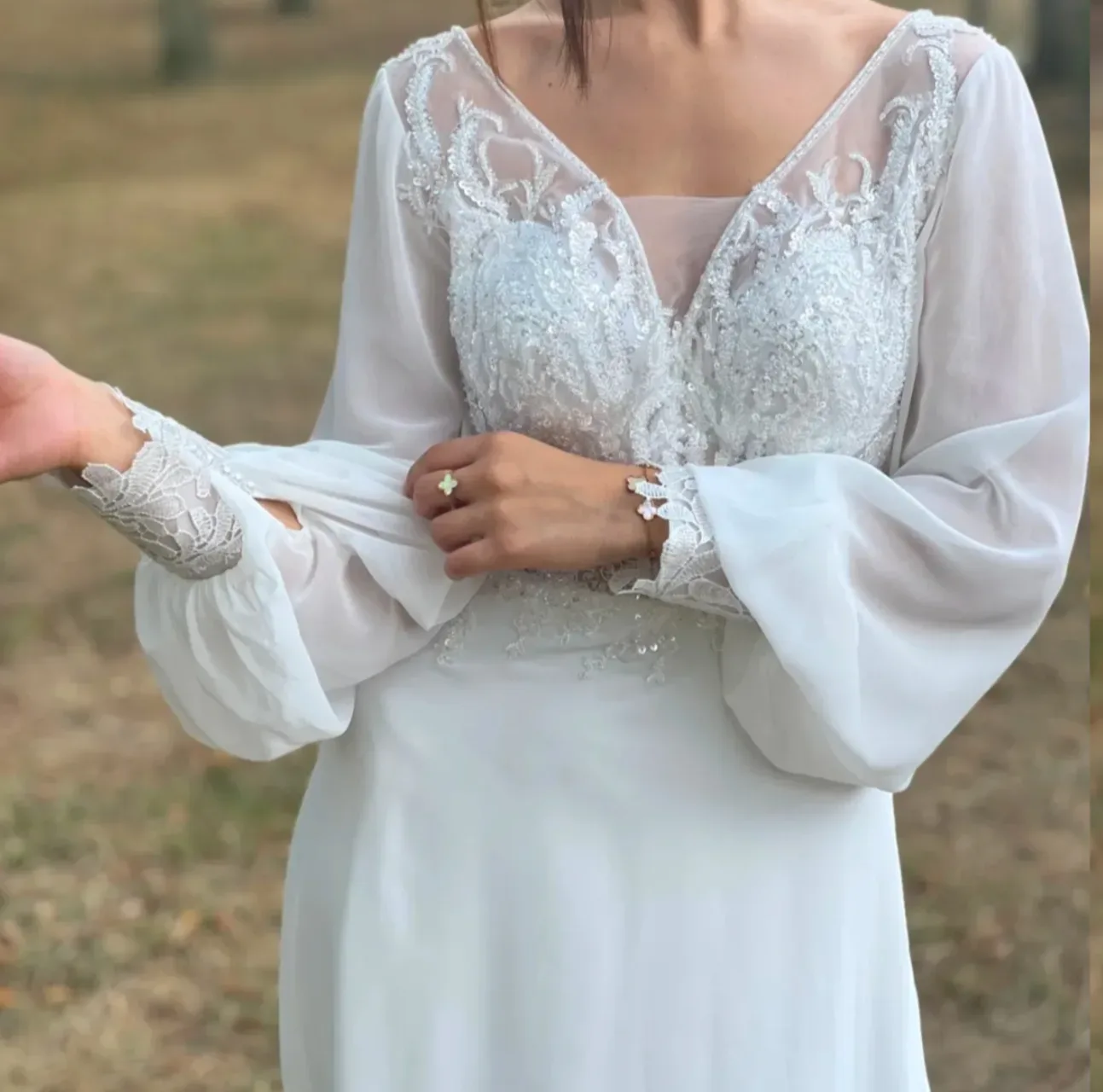 Robe de Mariée Bohème à Manche Longue – Image 2