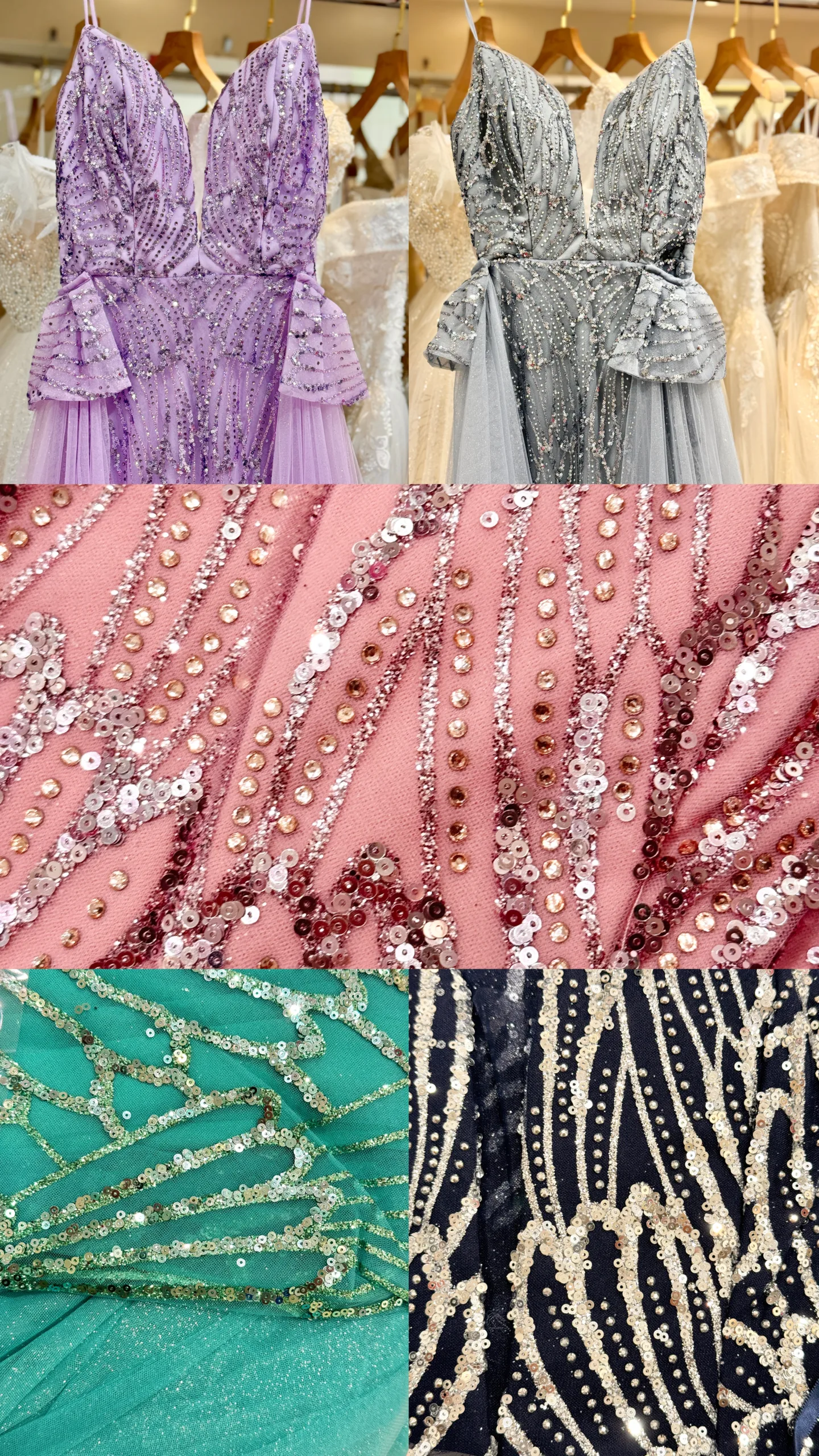 Robe de soirée longue brodée à sequins avec traîne en tulle – Image 3