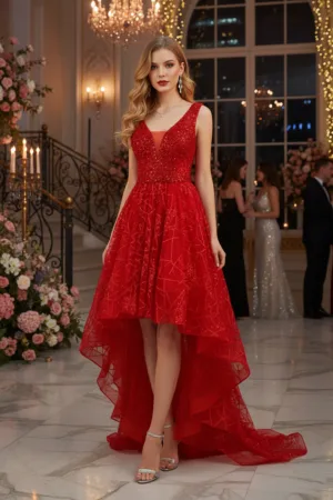 Robe de soirée semi longue – élégance et audace