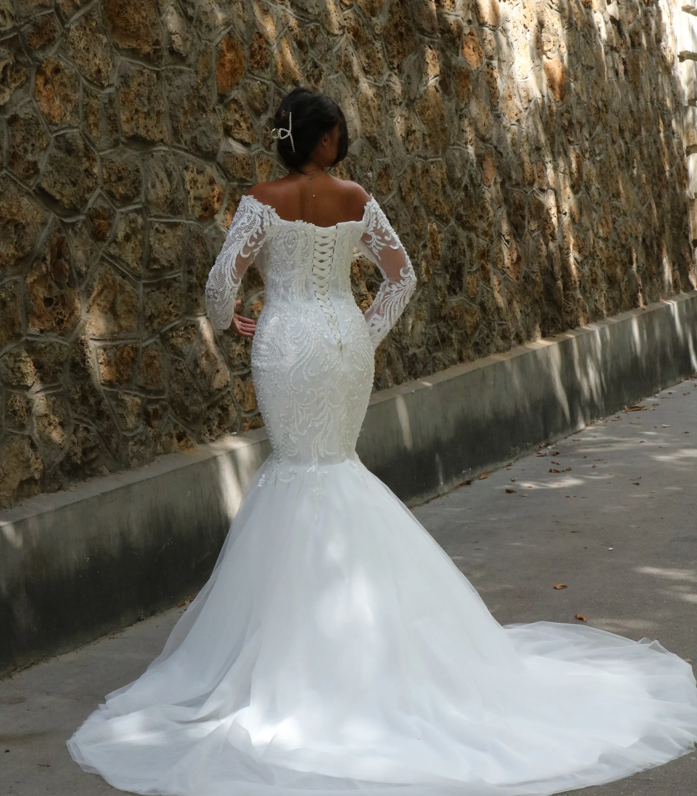 Robe de mariée sirène en dentelle et tulle – élégance et charme romantique – Image 5