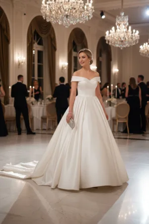 robe de mariée princesse, satin luxe