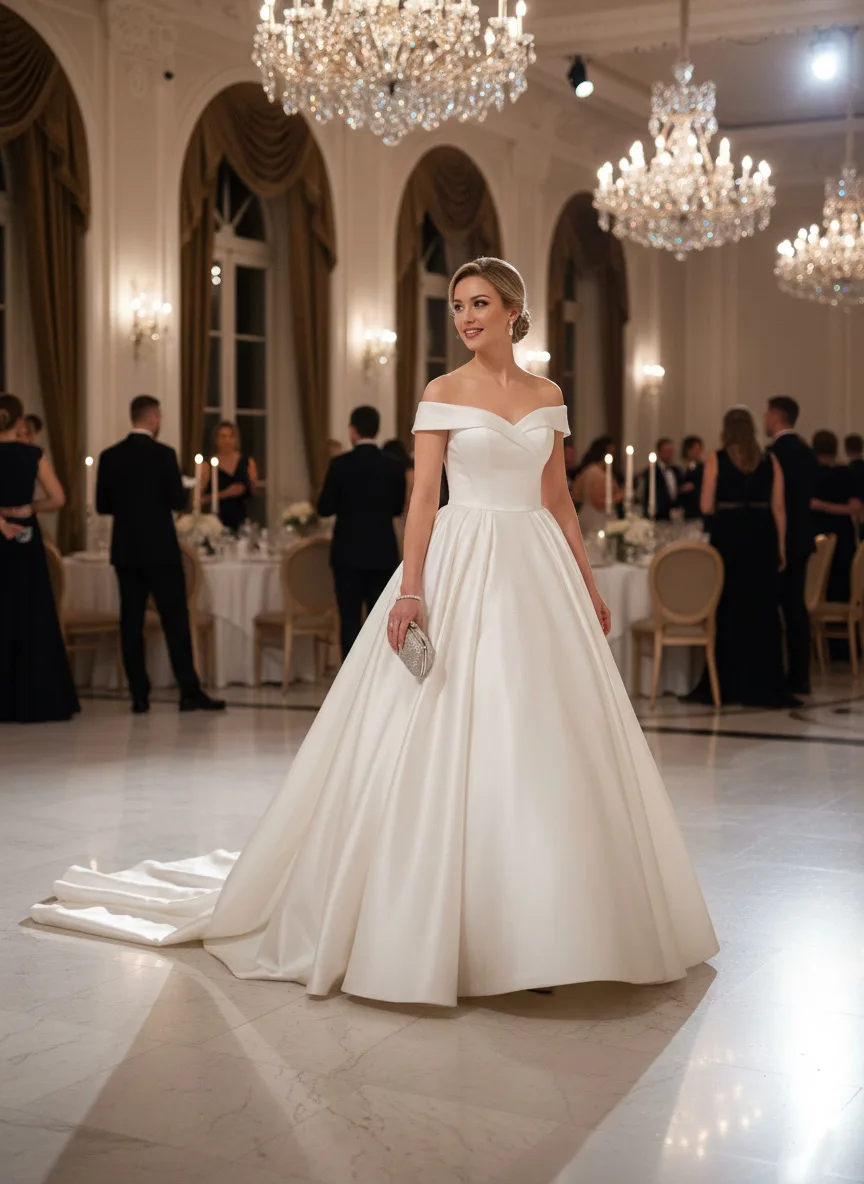 robe de mariée princesse, satin luxe