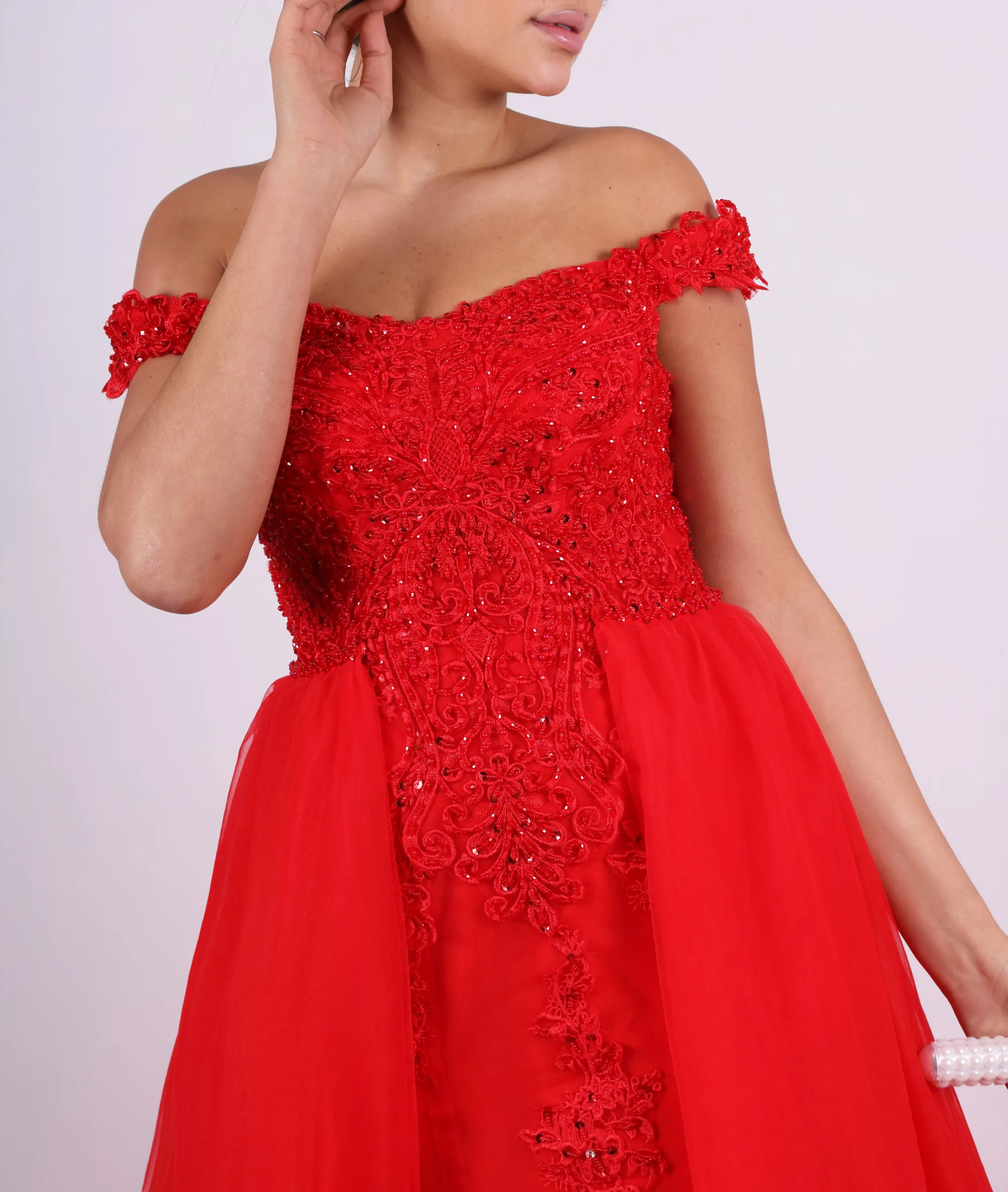 Robe de cérémonie sirène 2 en 1 avec sur-jupe amovible – Image 5