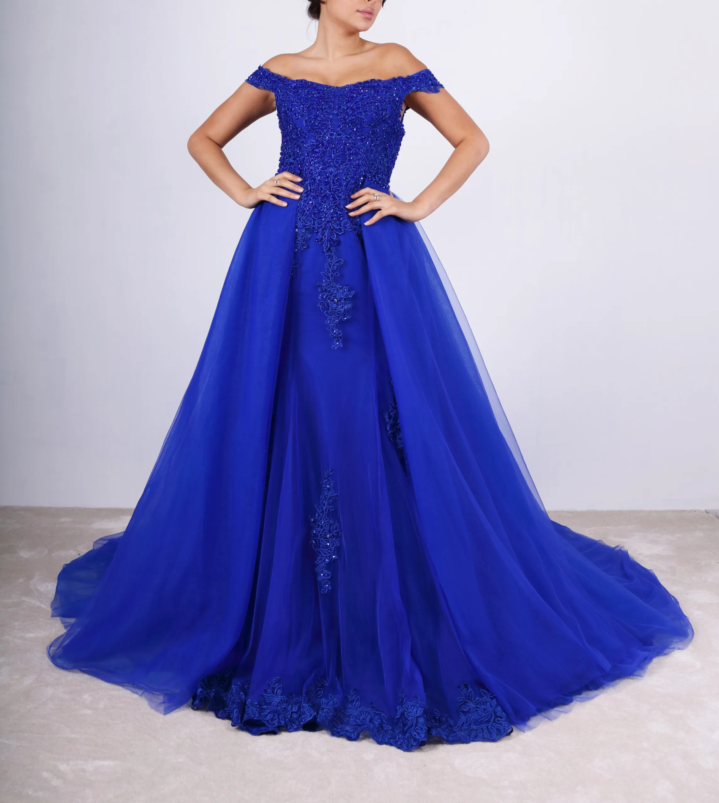 robe de cérémonie sirène 2en 1 avec sur-jupe