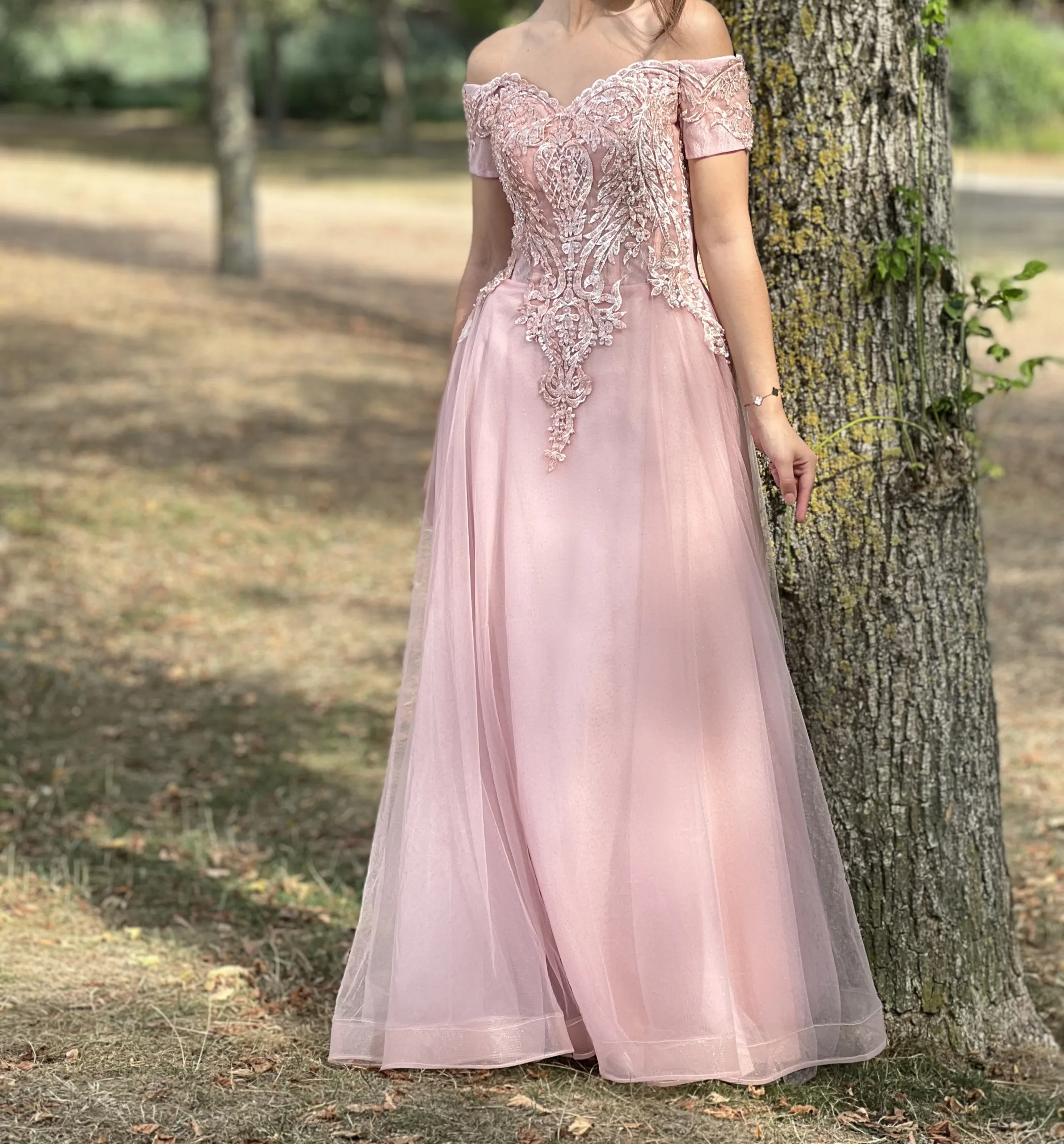 robe longue de cérémonie col bateau