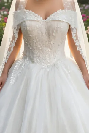 robe de bal princesse épaule dénudée corset détaillée