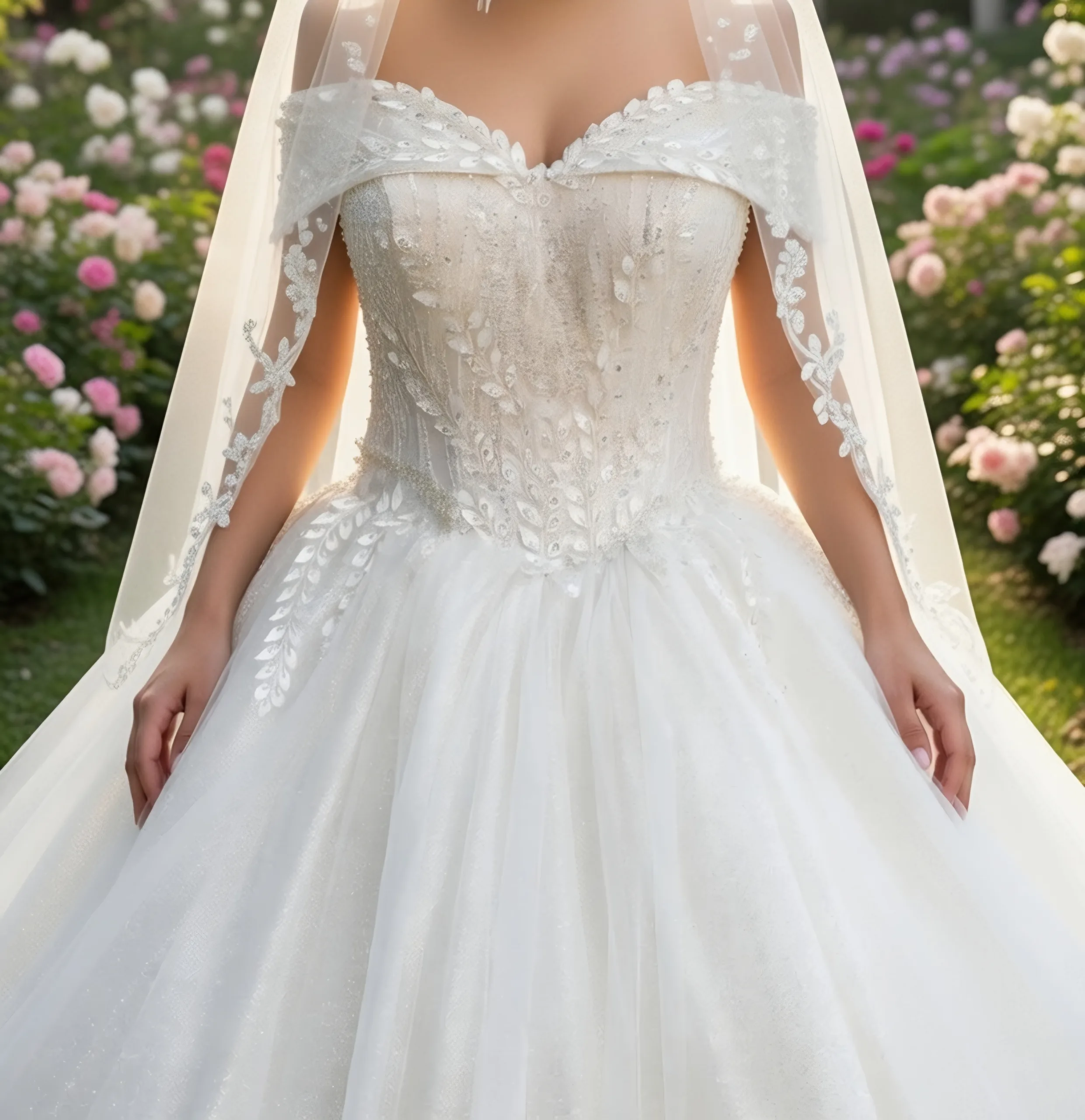 robe de bal princesse épaule dénudée corset détaillée