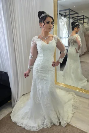 robe de mariée sirène col en V