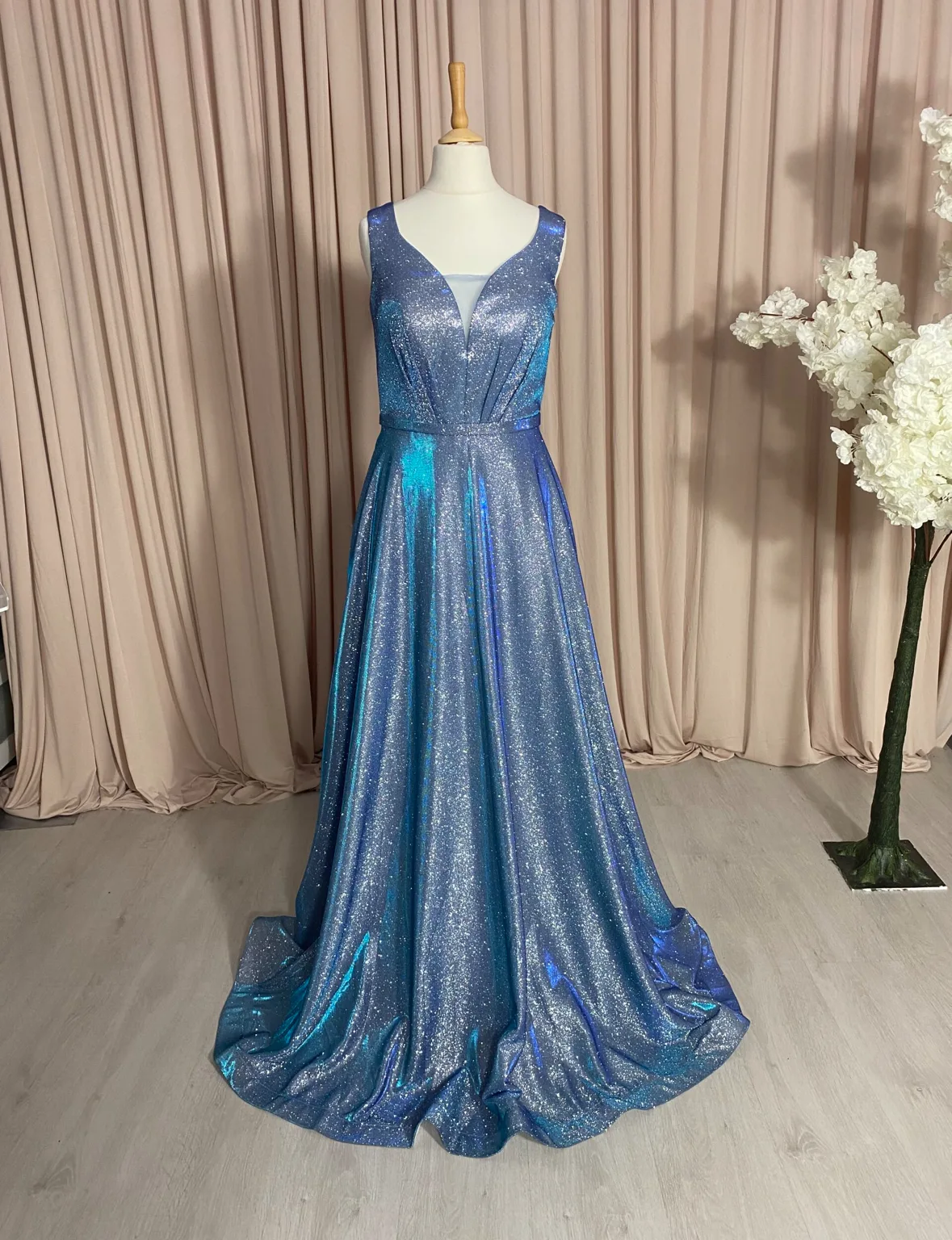 robe longue, bleu céleste moderne