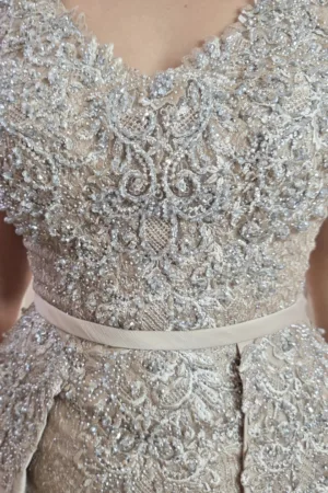 robe de soirée sirène avec sur-jupe