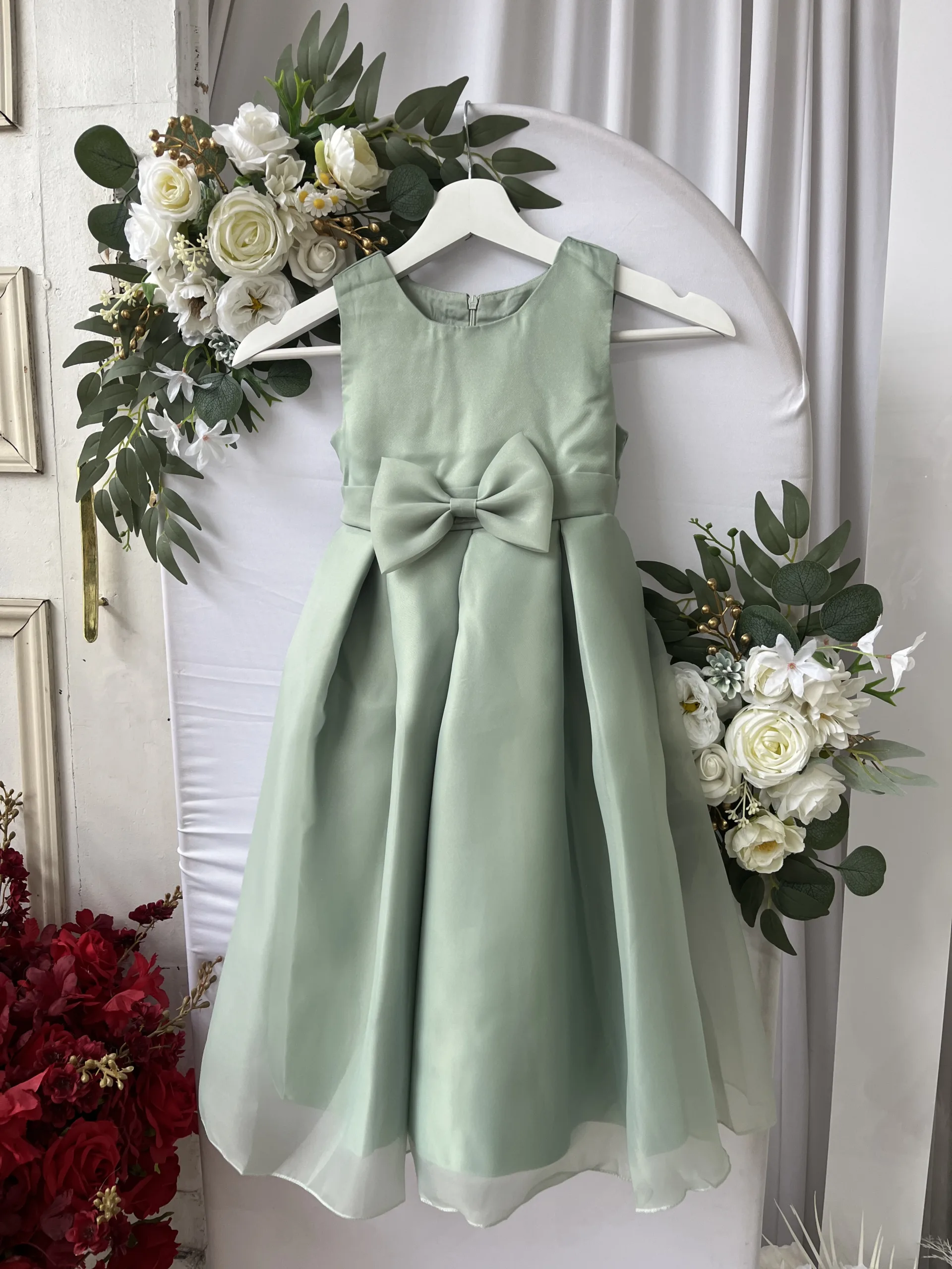 robe cérémonie enfant vert sauge