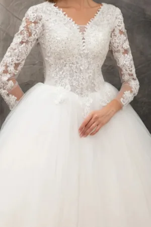 robe mariée princesse manche longue