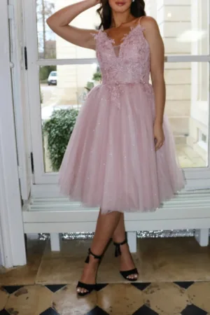 robe courte style princesse en tulle