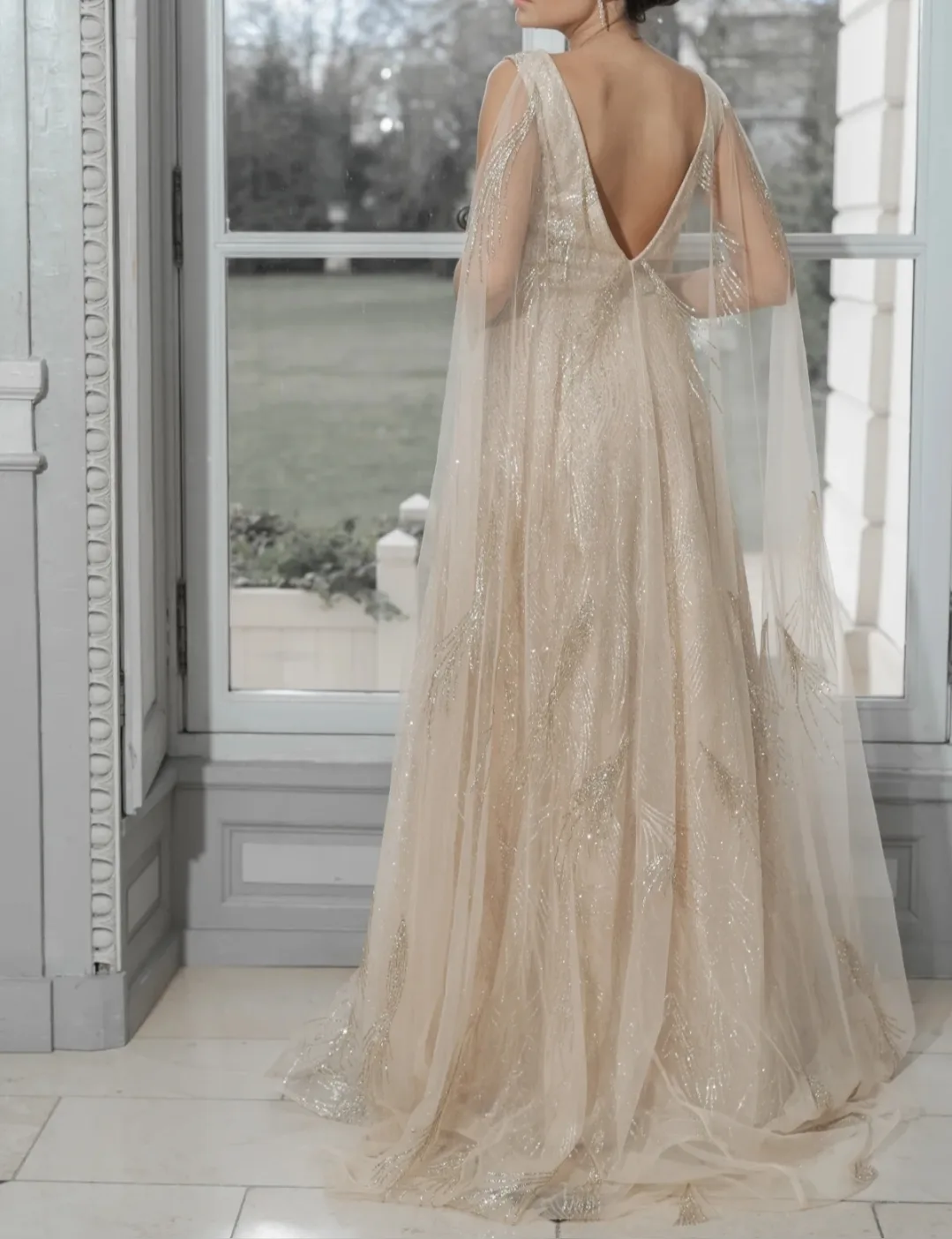 robe longue de soirée élégante à effet scintillante