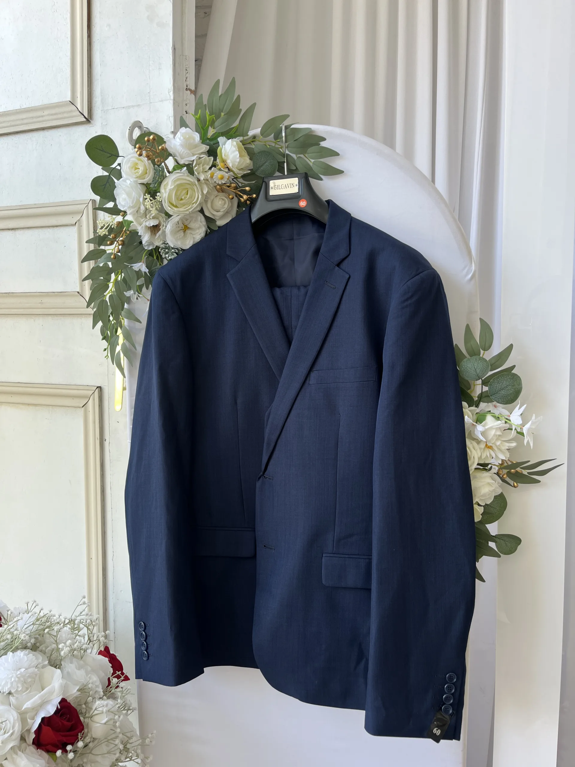 costume 3 pièce homme bleu marine